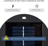 Lanterna-Solare-da-Giardino-LED-con-Pannello-di-Ricarica-in-Rattan-e-Metallo-,-Ø21.5x61cm,-Nero-XN5866-066BKXN5