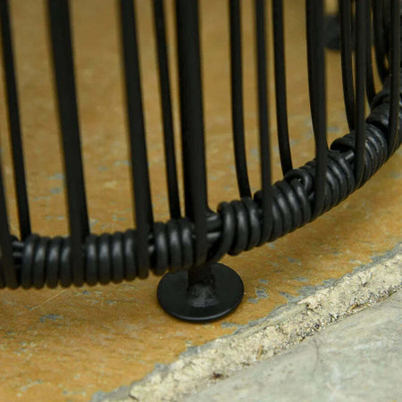 Lanterna-Solare-da-Giardino-LED-con-Pannello-di-Ricarica-in-Rattan-e-Metallo-,-Ø21.5x61cm,-Nero-XN5866-066BKXN5