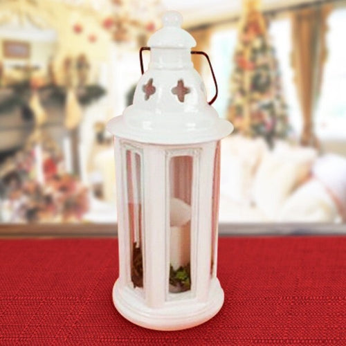 Lanterna-Tonda-Metallo-Bianco-Con-Candela-A-Batterie-35-Cm-Decorazioni-Natalizie