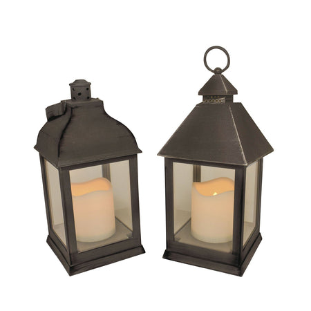 Lanterna anticata grigio anticato lampada lampade candela appendibile esterno da 24 cm