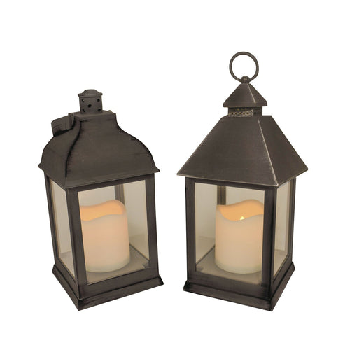 Lanterna anticata grigio anticato lampada lampade candela appendibile esterno da 24 cm