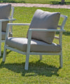 Salotto con cuscini ''Flores Maxi'' in alluminio verniciato da giardino e veranda