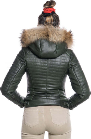 Lasmara---Piumino-Donna-Verde-in-vera-pelle