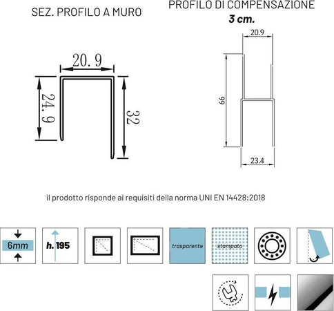Lato-Porta-Box-Doccia-Angolare-Nicchia-Dafne-Cristallo-6-mm-100-cm-trasparente
