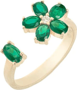 LAURA-P.-ANELLO-Donna-A-FIORE-ZIRCONI-OVALI-VERDI