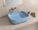 Lavabo Da Appoggio In Ceramica Azzurro Opaco - Shopbagno.it