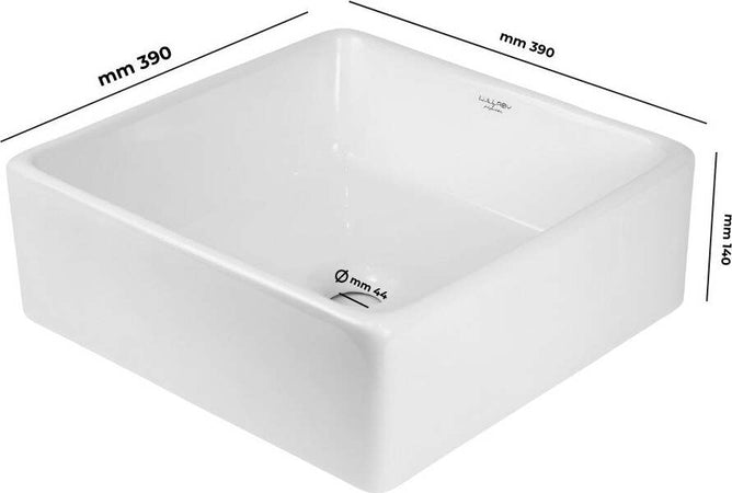 Lavabo-Da-Appoggio-Ceramica-Bianco-Quadrato-Arredo-Bagno-Lavandino-39x39x14-Cm