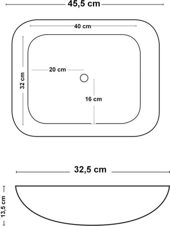 Lavabo Da Appoggio Ceramica Bianco Rettangolare Lavandino Lavello Arredo 45,5x32,5x13,5 Cm Fai da te/Attrezzature per cucine e bagni/Attrezzature per bagni/Lavandini bagno/Lavabi Ogomondo - Martina Franca, Commerciovirtuoso.it
