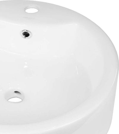 Lavabo-Da-Appoggio-Ceramica-Bianco-Tondo-Lavandino-Arredo-Bagno-49x49x15,5-Cm
