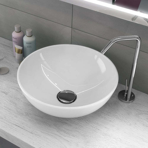 Lavabo Da Appoggio Ceramica Bianco Tondo Lavandino Lavello Arredo 41,5x41,5x13,5 Cm Fai da te/Attrezzature per cucine e bagni/Attrezzature per bagni/Lavandini bagno/Lavabi Ogomondo - Martina Franca, Commerciovirtuoso.it
