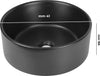 Lavabo-Da-Appoggio-Ceramica-Nero-Tondo-Arredo-Bagno-Lavandino-41x41x16,5-Cm