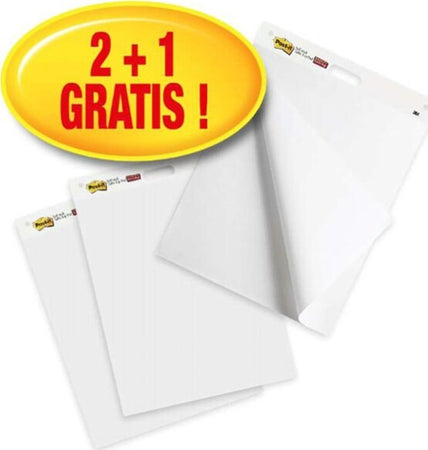 Lavagna adesiva Meeting Chart - bianco - Post-It - promo pack 2 +1 pezzi Cancelleria e prodotti per ufficio/Archivio ufficio e accessori per scrivania/Nastri colle elastici e graffette/Adesivi e colle/Colle Eurocartuccia - Pavullo, Commerciovirtuoso.it
