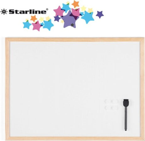 Lavagna bianca magnetica - 45x60 cm - cornice legno - bianco - Starline Cancelleria e prodotti per ufficio/Archivio ufficio e accessori per scrivania/Lavagne e bacheche/Lavagne Eurocartuccia - Pavullo, Commerciovirtuoso.it