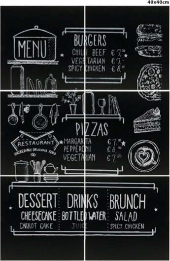 Lavagna da parete XXL - 40x40 cm - nero - Securit - set 6 pezzi affiancabili Cancelleria e prodotti per ufficio/Archivio ufficio e accessori per scrivania/Lavagne e bacheche/Lavagne Eurocartuccia - Pavullo, Commerciovirtuoso.it