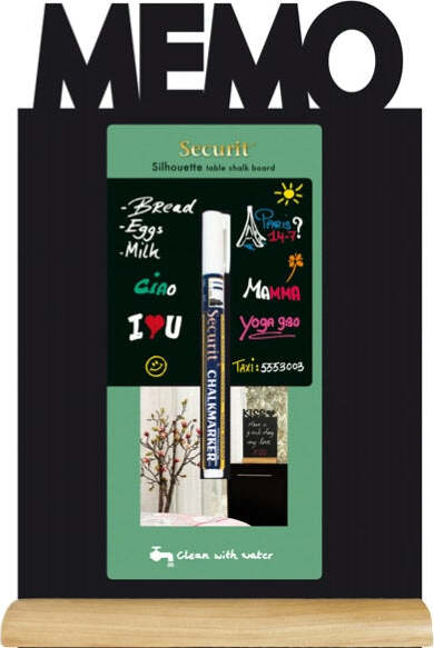 Lavagna da tavolo Silhouette - 34 5x21 cm - forma memo - nero - Securit Cancelleria e prodotti per ufficio/Archivio ufficio e accessori per scrivania/Lavagne e bacheche/Lavagne Eurocartuccia - Pavullo, Commerciovirtuoso.it