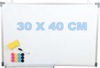 Lavagna-Magnetica-Con-Struttura-Alluminio-30-X-40-Cm-+-3-Pennarelli-+-12-Magneti