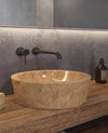 Lavandino Bagno Marmo Rosso Naturale Rotondo 40cm Lavabo Tondo Da Appoggio H 15cm in Marmo Naturale Rosso Scolpito Dal Pieno Casa e cucina/Bagno/Attrezzature per bagni/Lavandini bagno/Lavabi Shopbagno.it - Roma, Commerciovirtuoso.it