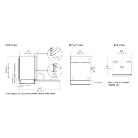 Lavastoviglie incasso Bertazzoni a scomparsa totale DW60S2IEPDV 60 cm. 12 coperti classe E