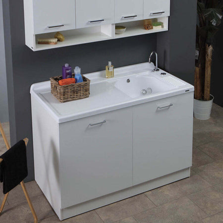 Lavatoio-Colavene-Active-Wash-Statico-Vasca-a-Sinistra-130X65-Con-Cestello-e-Tavola-Lavapanni-In-Legno