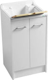 Lavatoio-Colavene-Domestica-50x50-Bianco-Con-Tavola-Lavapanni-In-Legno