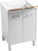 Lavatoio-Colavene-Domestica-Con-Piedini-60x60-Bianco-Con-Tavola-Lavapanni-In-Legno