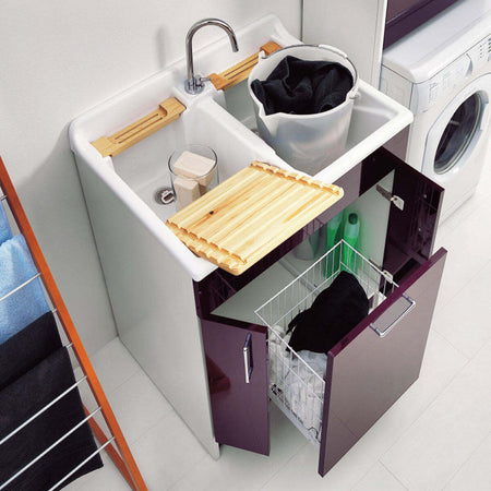 Lavatoio-Colavene-Twist-80X60-Con-Cestello-e-Tavola-Lavapanni-In-Legno