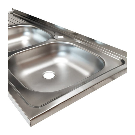 Lavello appoggio 50 series 120x50 cm 2 vasche SA127 destro