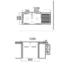 Lavello appoggio 50 series 120x50 cm 2 vasche SA127 destro