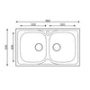 Lavello 86x50 2 vasche SA322
