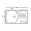 Lavello appoggio 80x50 SA216 1 vasca e gocciolatoio destro
