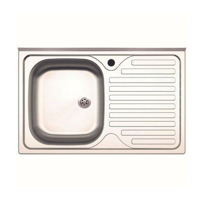 Lavello appoggio 80x50 SA216 1 vasca e gocciolatoio destro