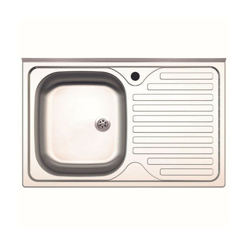 Lavello appoggio 80x50 SA216 1 vasca e gocciolatoio destro