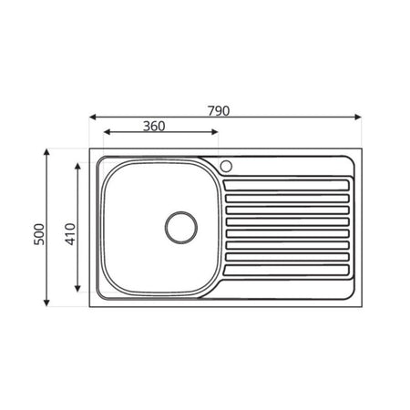 Lavello Classic 273 79x50 cm sinistro