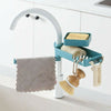 Lavello-Cucina-Rubinetto-Spugna-Sapone-Organizer-Portaoggetti-Panno
