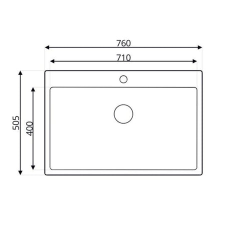 Lavello da incasso SA233 1 vasca 76x50.5 cm. inox