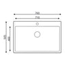 Lavello da incasso SA233 1 vasca 76x50.5 cm. inox