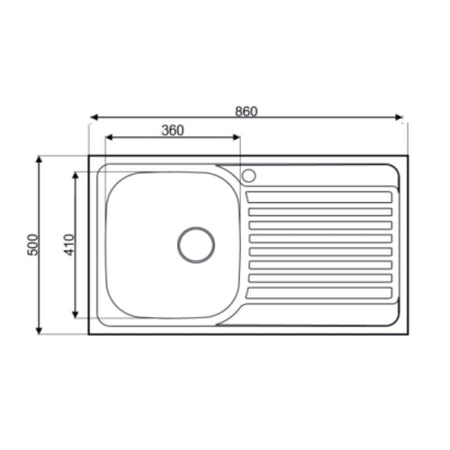 Lavello incasso cucina MP861VDX acciaio 86x50 cm una vasca e gocciolatoio destro