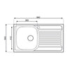 Lavello incasso cucina MP861VDX acciaio 86x50 cm una vasca e gocciolatoio destro