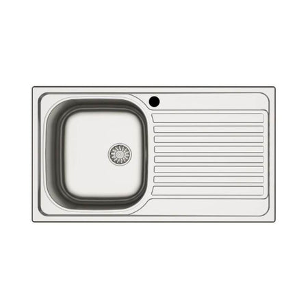Lavello incasso cucina MP861VDX acciaio 86x50 cm una vasca e gocciolatoio destro