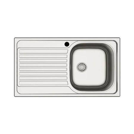 Lavello incasso cucina MP861VSX acciaio 86x50 cm una vasca e gocciolatoio sinistro