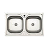 Lavello incasso cucina MP862V acciaio 86x50 cm due vasche