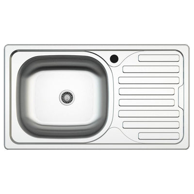 Lavello incasso SA07 una vasca con gocciolatoio destro 43.5x76 cm. inox