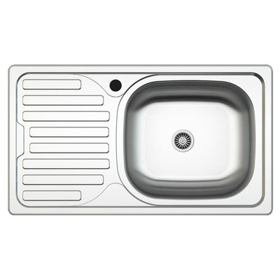 Lavello incasso SA07 una vasca con gocciolatoio sinistro 43.5x76 cm. inox