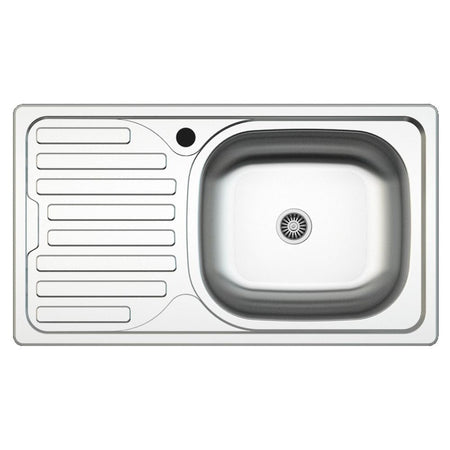Lavello incasso SA07 una vasca con gocciolatoio sinistro 43.5x76 cm. inox