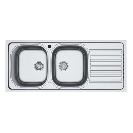 Lavello 116x50 SA138 2 vasche e gocciolatoio destro