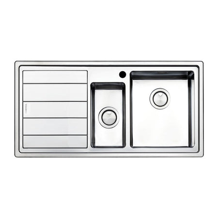 Lavello SAXT332 100x50 cm 1 vasca con vaschetta e gocciolatoio sinistro