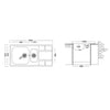 Lavello SAXT332 100x50 cm 2 vasche sinistro