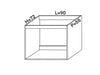 Base per lavello d'appoggio spedizione in kit Lunghezza 90 Profondità 55 Altezza 72 esclusi piedini Altezza piedini 10 cm in colore noce