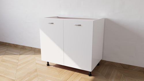 Base per lavello d'appoggio completa di 2 ante spedizione in kit Lunghezza 90 Profondità 55 Altezza 72 esclusi piedini Altezza piedini 10 cm in colore bianco