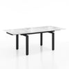 Tavolo Antares con gambe in metallo e piano in marmo, design moderno, 140/200 x 90 x h 76 cm